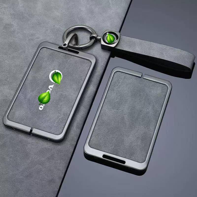 NFC Proximity Card Key Cover for Volvo EX30 -Premium Zinc Alloy & Cowhide Protector