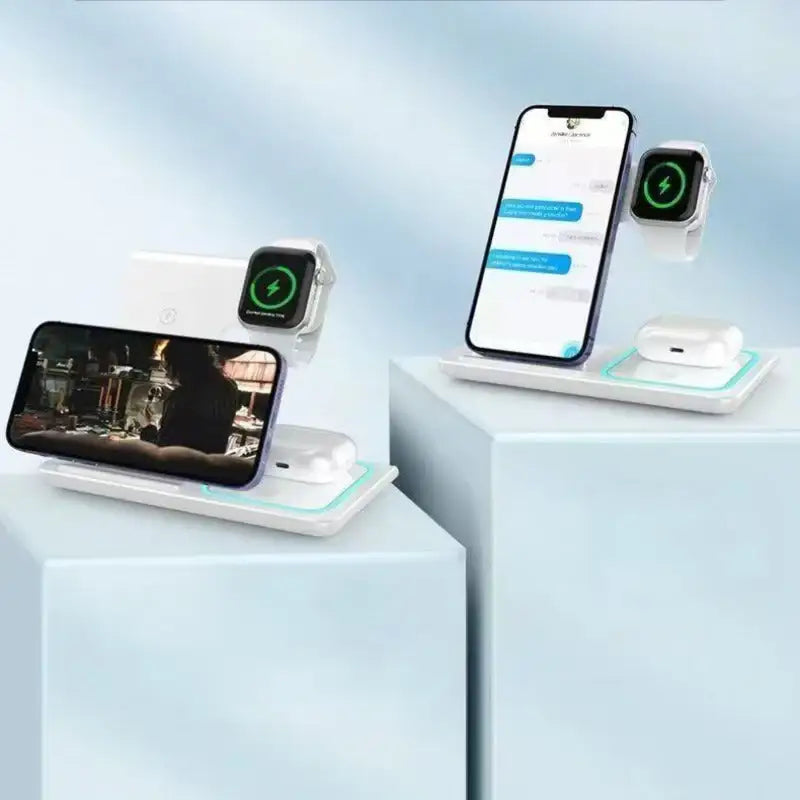 3-IN-1 Foldable Wireless Charger for Mobile Phones, Apple Watches & Bluetooth Headsets