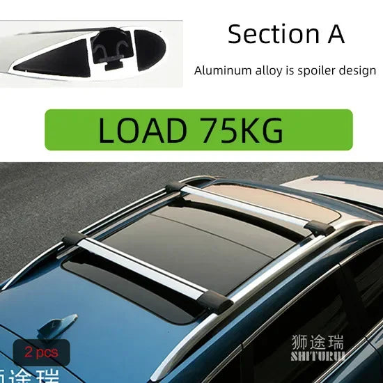 2Pcs Aluminum Roof Cross Bars for HAVAL H9 2014-2019 -High Load Capacity 100KG Side Bars