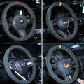 Hand-stitched tumbled leather steering wheel cover CHERY1
