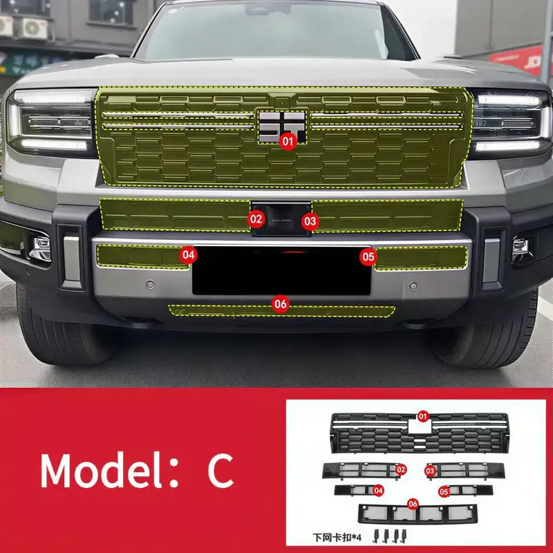 Insect screen for vehicle front grille suitable for Jetour G700