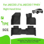 All Weather Floor Mats Interior Liners for Right Rudder Chery JAECOO J7 & Right Rudder Chery JAECOO 7 PHEV