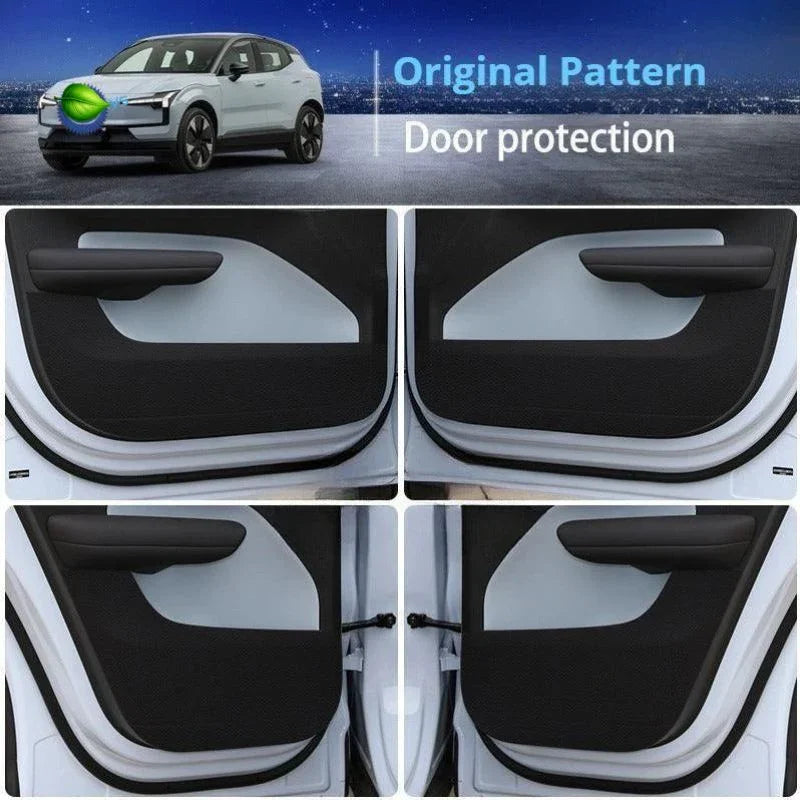 Carbon Fiber Car Door Sill Protectors & Anti-Kick Mat for Volvo EX30