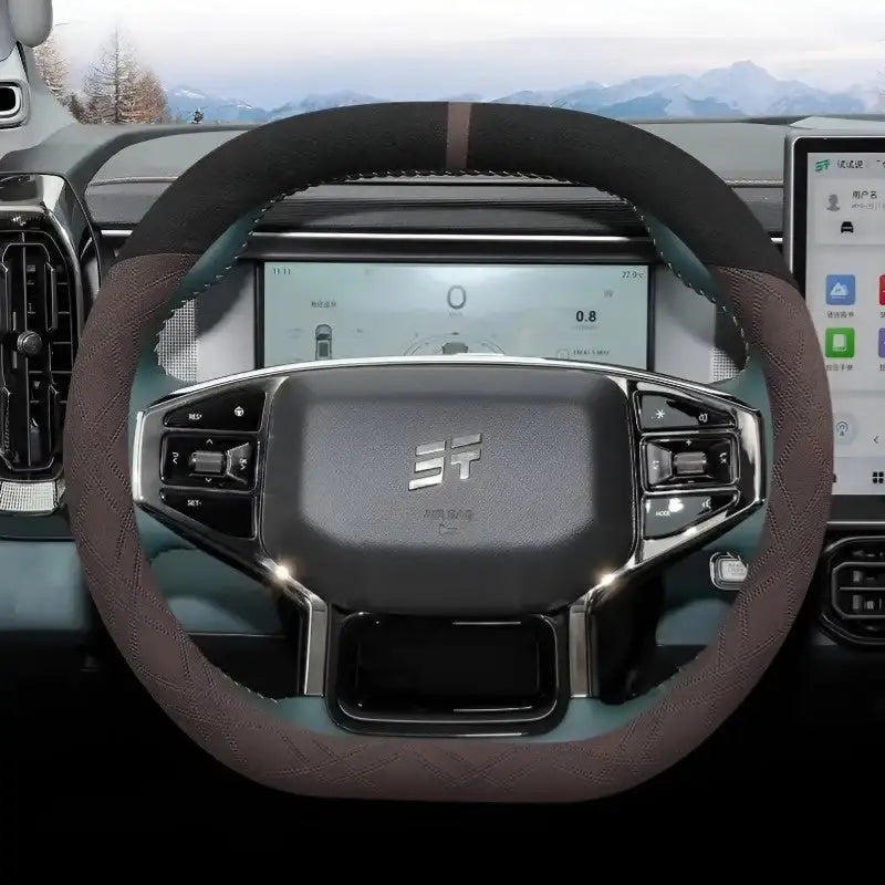 Suede steering wheel cover for Chery CHERY6