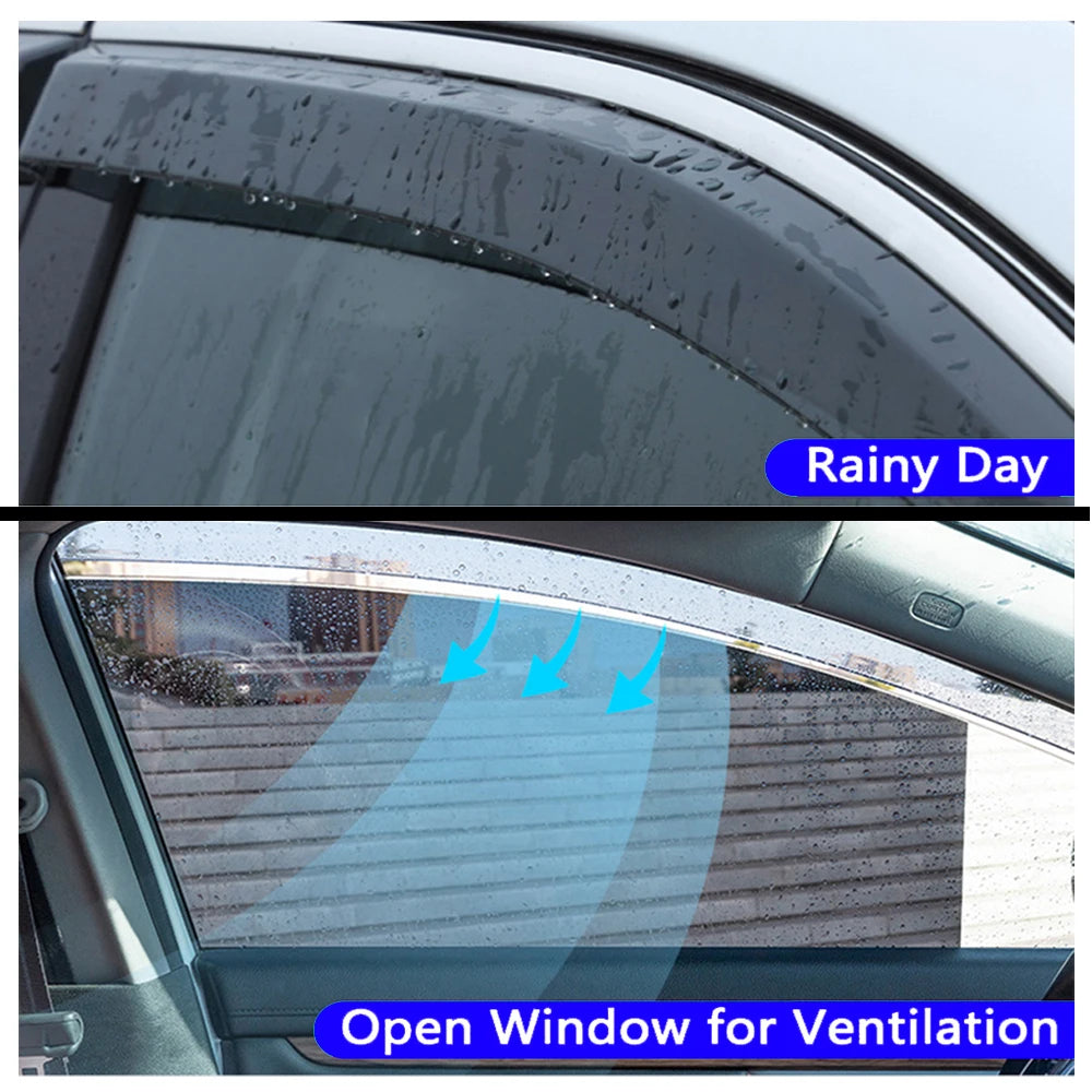 Outside-Mount Window Visor Rain Guard Deflector for GWM Ora Funky Cat Good ES11 2020 2021 2022 2023 Custom Fit Smoke Acrylic