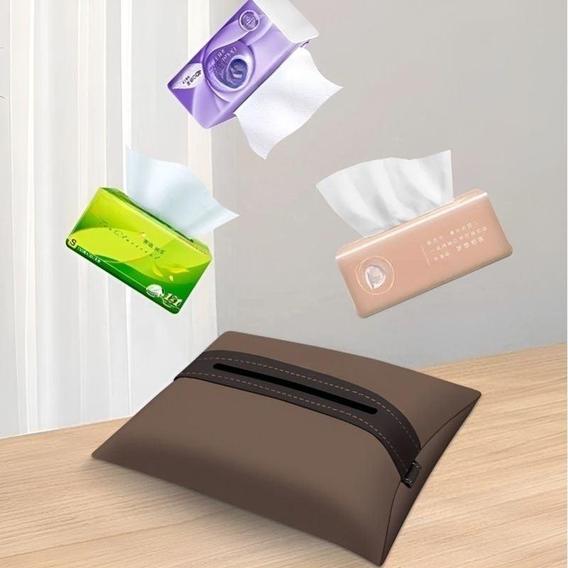Volvo EX30 Nappa Leather Car Tissue Box Holder -Neat Interior, No Space Occupation