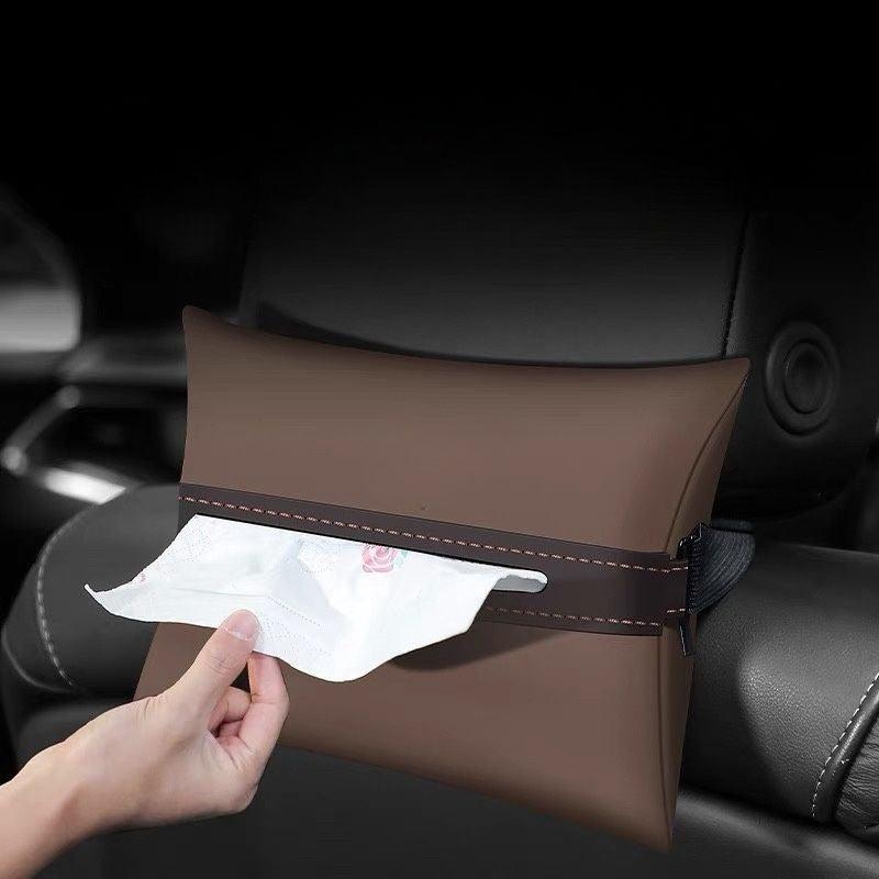 Volvo EX30 Nappa Leather Car Tissue Box Holder -Neat Interior, No Space Occupation