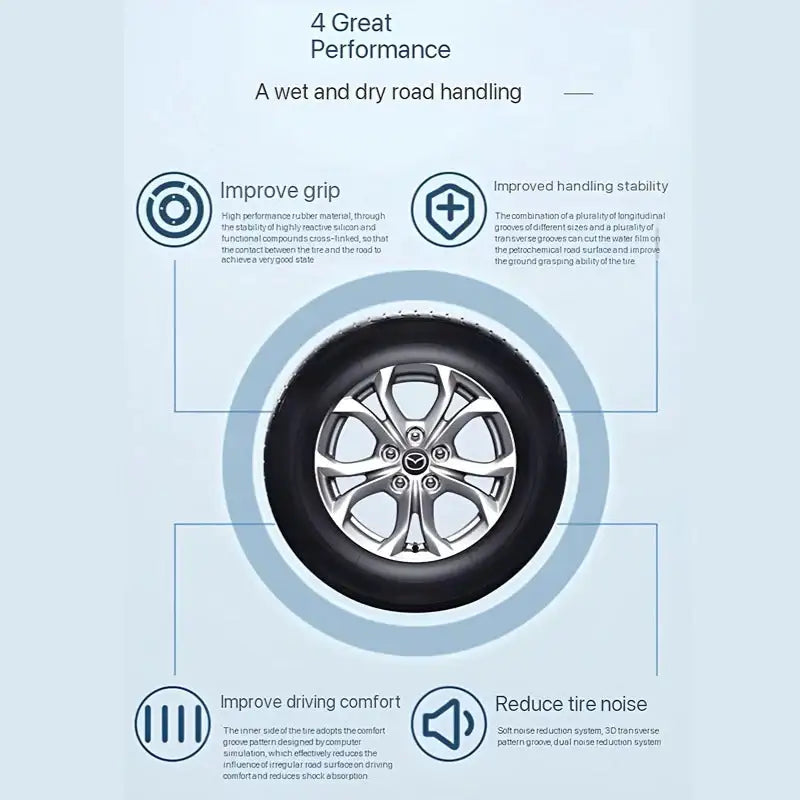 Wear-resistant silent rubber tyres for cars CHERY9