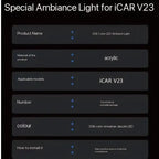 Car Interior Ambient Lighting Conversion for Chery iCAR V23