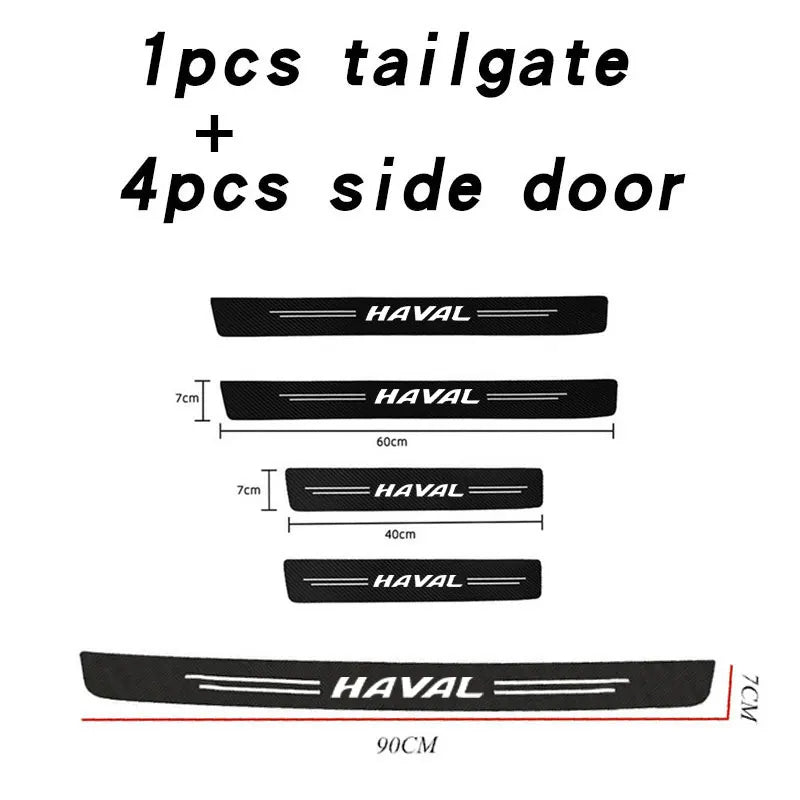 Carbon Fiber Door Sill Plate Protector Stickers for Haval H1 H2 H3 H6 H7 H9 M6 F7X Jolion Great Wall Interior Accessories