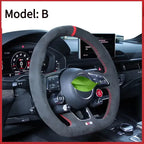 Hand-stitched tumbled leather steering wheel cover CHERY8