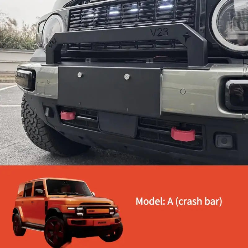 Car front crash bar and modified spotlights For Chery iCAR V23