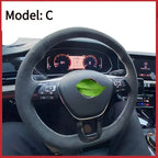 Hand-stitched tumbled leather steering wheel cover CHERY9