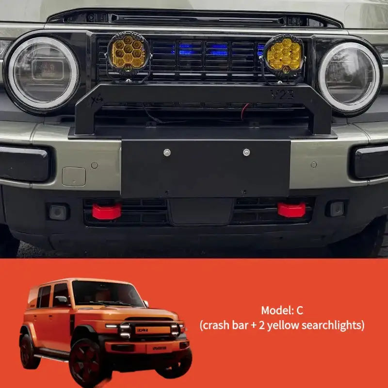 Car front crash bar and modified spotlights For Chery iCAR V23