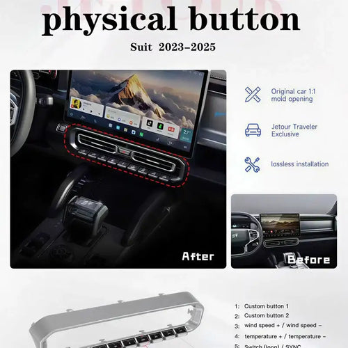 Multi-function physical buttons for vehicle retrofitting, suitable for Chery Jetour T2 & T2 PHEV CHERY2