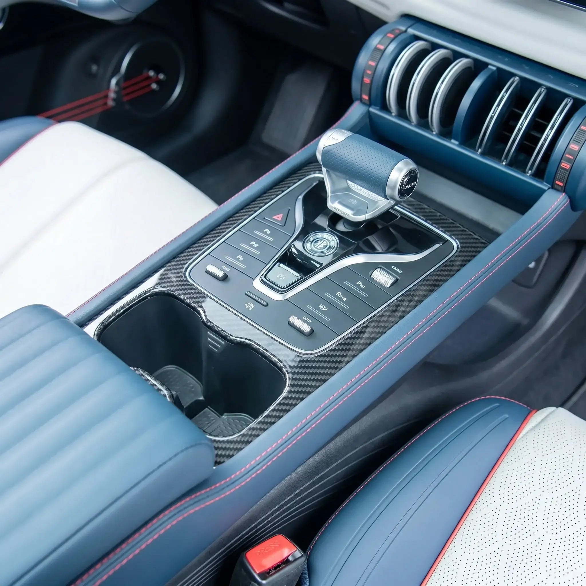ABS Carbon Fiber Style Center Console Wrap Sticker for BYD Atto 3
