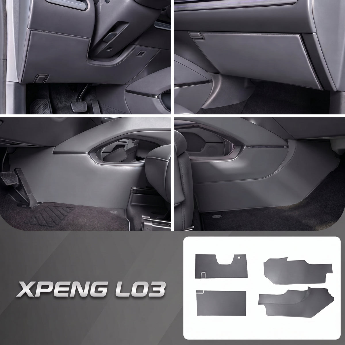 Custom Fit Kick Guards for XPENG L03 Center Console Protection 2pcs