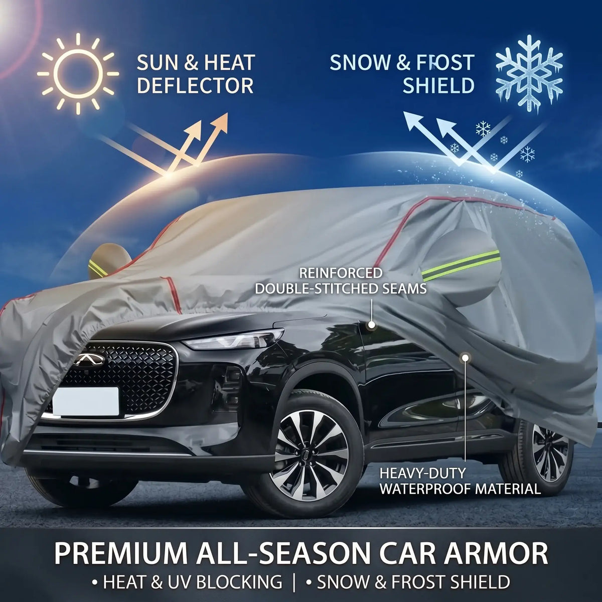 All-Weather Waterproof Car Cover Sunscreen for Summer & Winter | carblaze 1