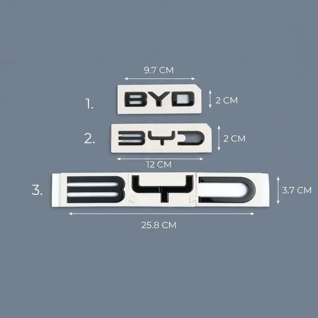 Rear Bumper Glossy Black Emblem Badge LOGO Set for BYD | carblaze 1