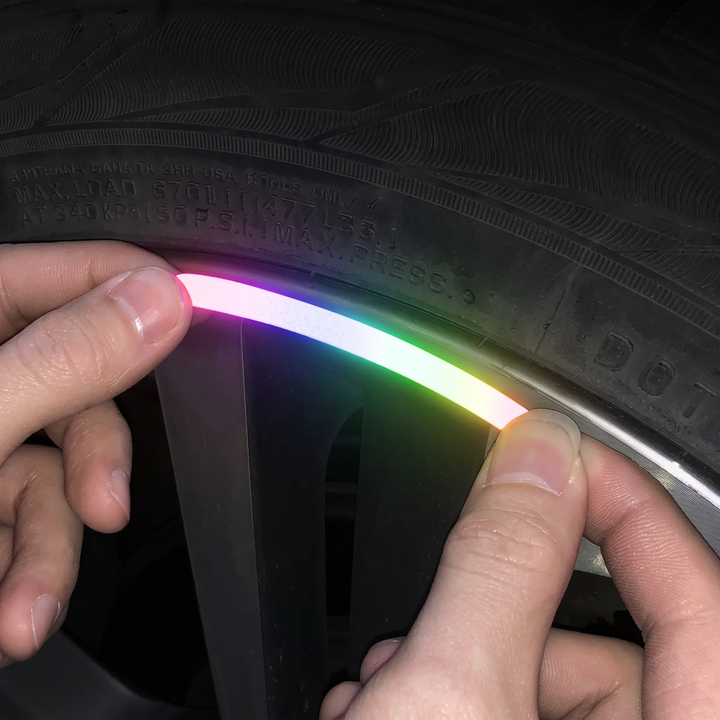 Adesivi riflettenti fluorescenti per mozzi e cerchi delle ruote dell’auto