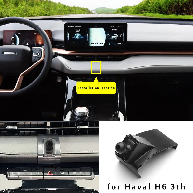 Car Phone Holder for Haval H6 3rd Gen H9 2021 2022 Car Styling Bracket GPS Stand Rotatable Support Mobile Accessories