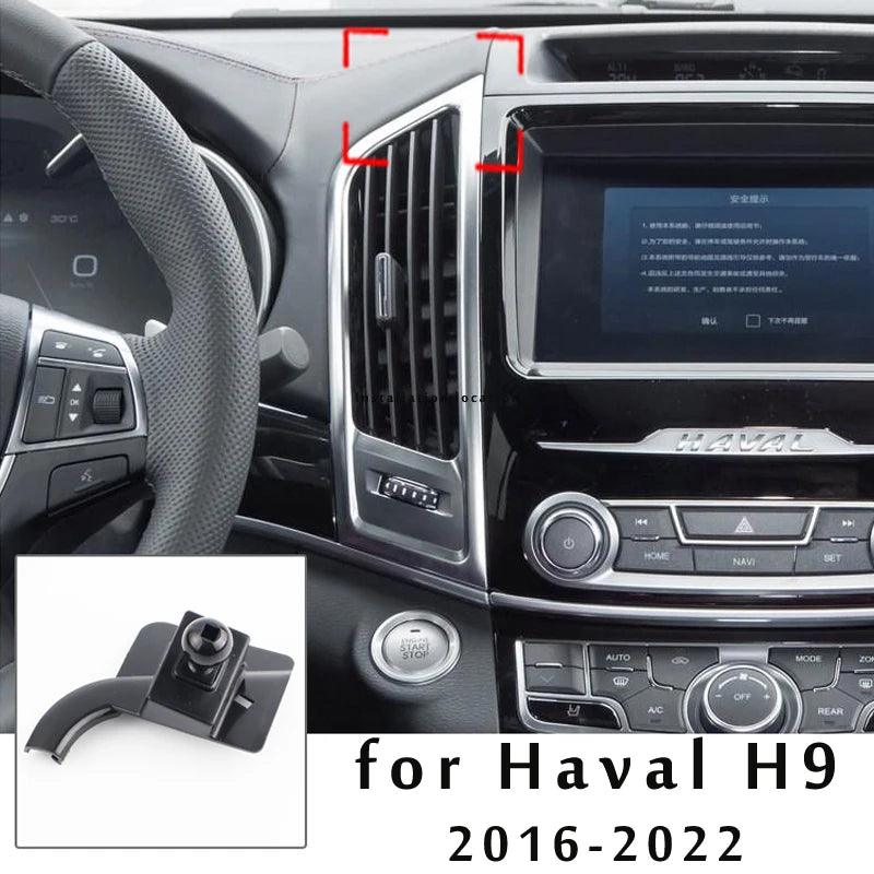 Car Phone Holder for Haval H6 3rd Gen H9 2021 2022 Car Styling Bracket GPS Stand Rotatable Support Mobile Accessories