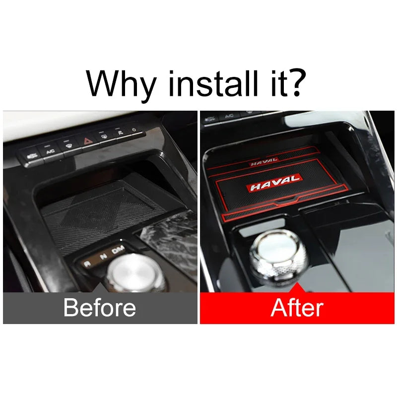 Custom Fit Anti-Slip Cup Cover Pad & Gate Slot Mats for Haval H6 3rd Gen 2021-2024 GT - Car Door Protectors
