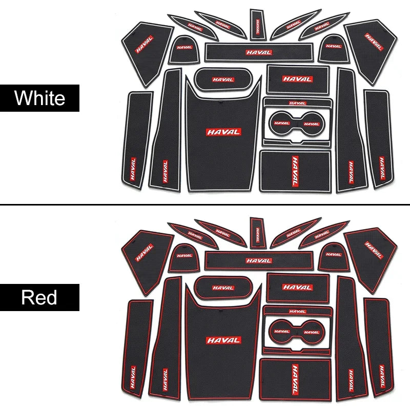 Custom Fit Anti-Slip Cup Cover Pad & Gate Slot Mats for Haval H6 3rd Gen 2021-2024 GT - Car Door Protectors