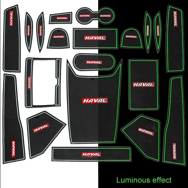 Custom Fit Anti-Slip Cup Cover Pad & Gate Slot Mats for Haval H6 3rd Gen 2021-2024 GT - Car Door Protectors