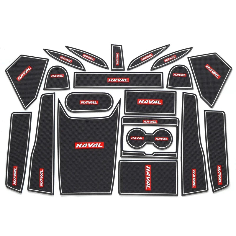 Custom Fit Anti-Slip Cup Cover Pad & Gate Slot Mats for Haval H6 3rd Gen 2021-2024 GT - Car Door Protectors