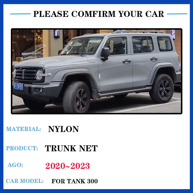 Wey Tank 300 GWM HEV Cargo Net | Elastic Nylon Trunk Net Mesh | Luggage Storage Auto Interior Accessories