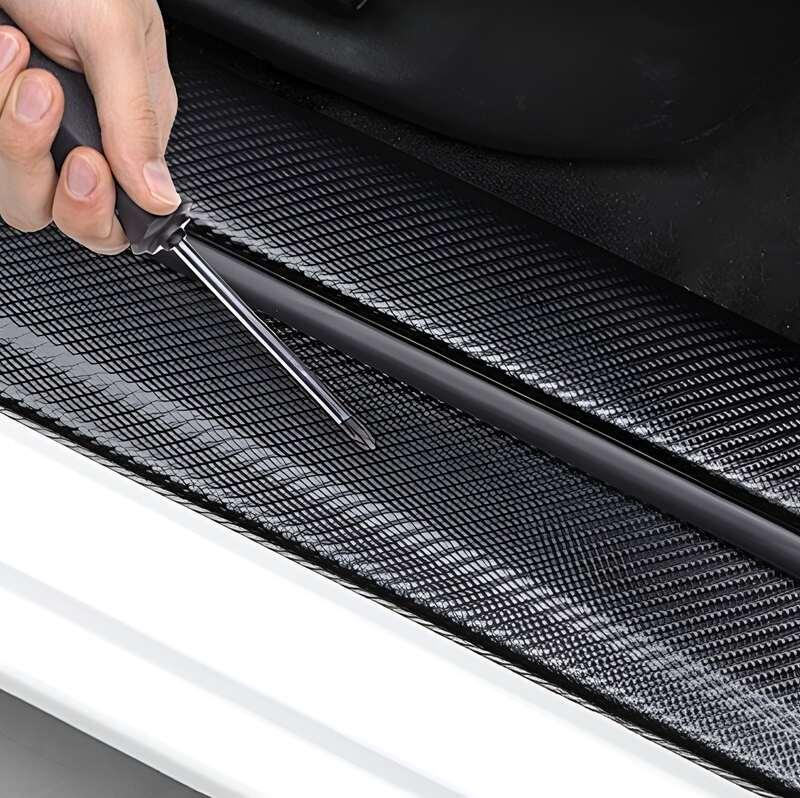 Carbon Fiber Car Door Sill Protectors & Anti-Kick Mat for Volvo EX30