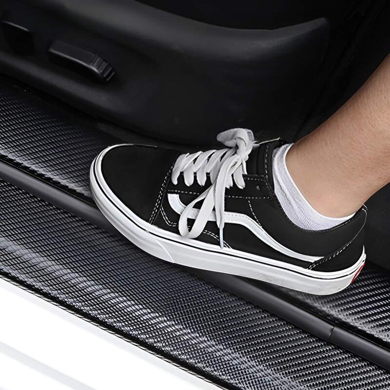 Carbon Fiber Car Door Sill Protectors & Anti-Kick Mat for Volvo EX30