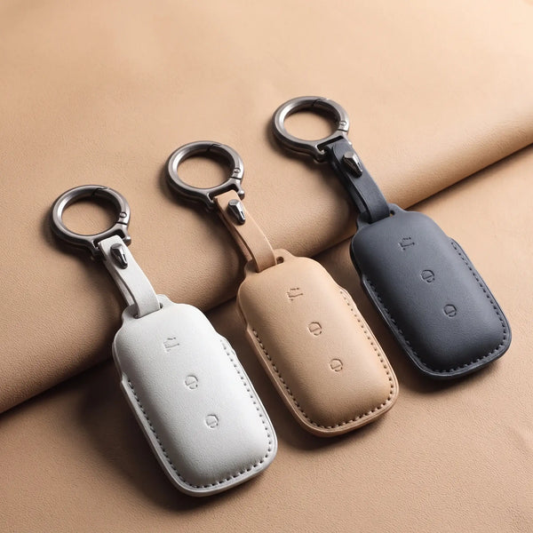 Luxury Leather Car Key Fob Case Cover Shell Protector for Geely EX5 / Geely Starray EM-i | carblaze 1