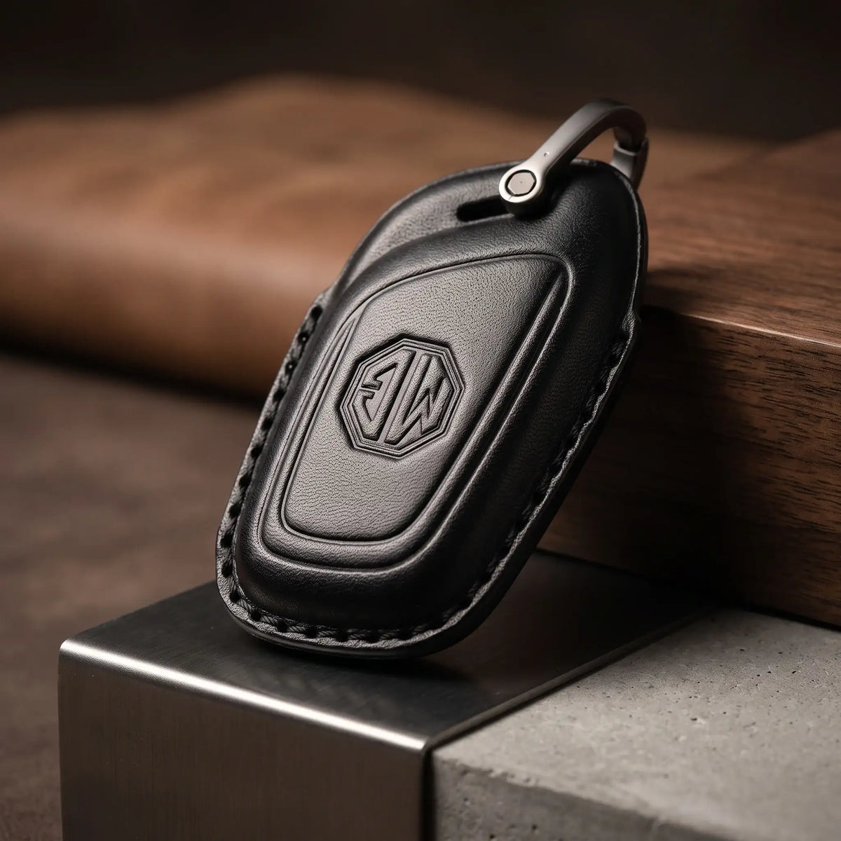 Universal Genuine Leather Car Key Case Fob Holder Keychain Zipper Bag | carblaze 1