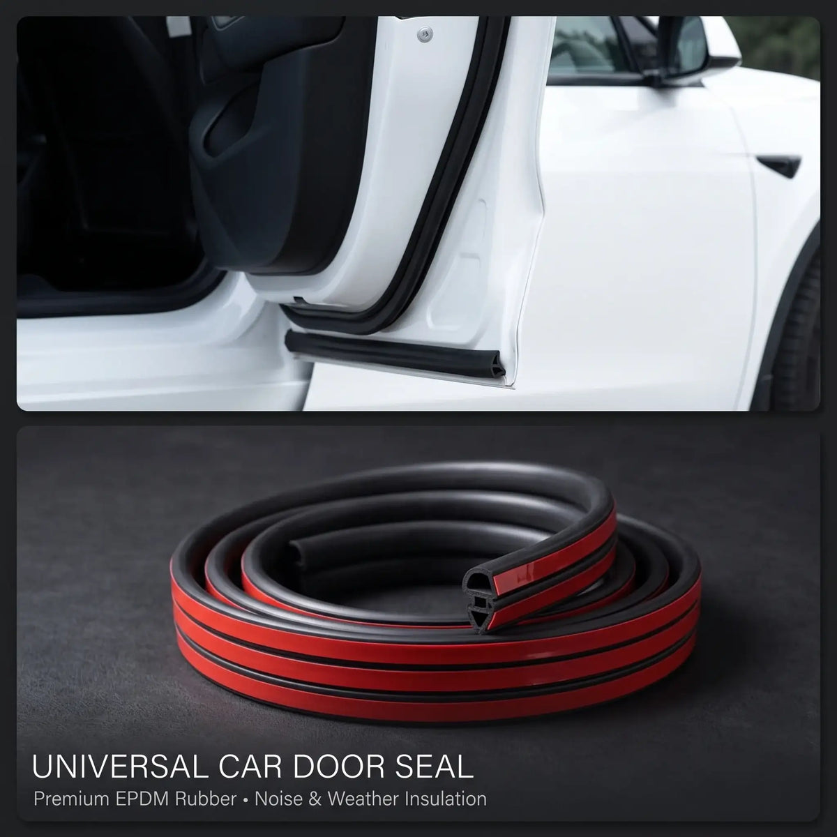 Universal Rubber Car Soundproofing Strip Seal | Weatherstripping Door Noise Insulation | carblaze 2