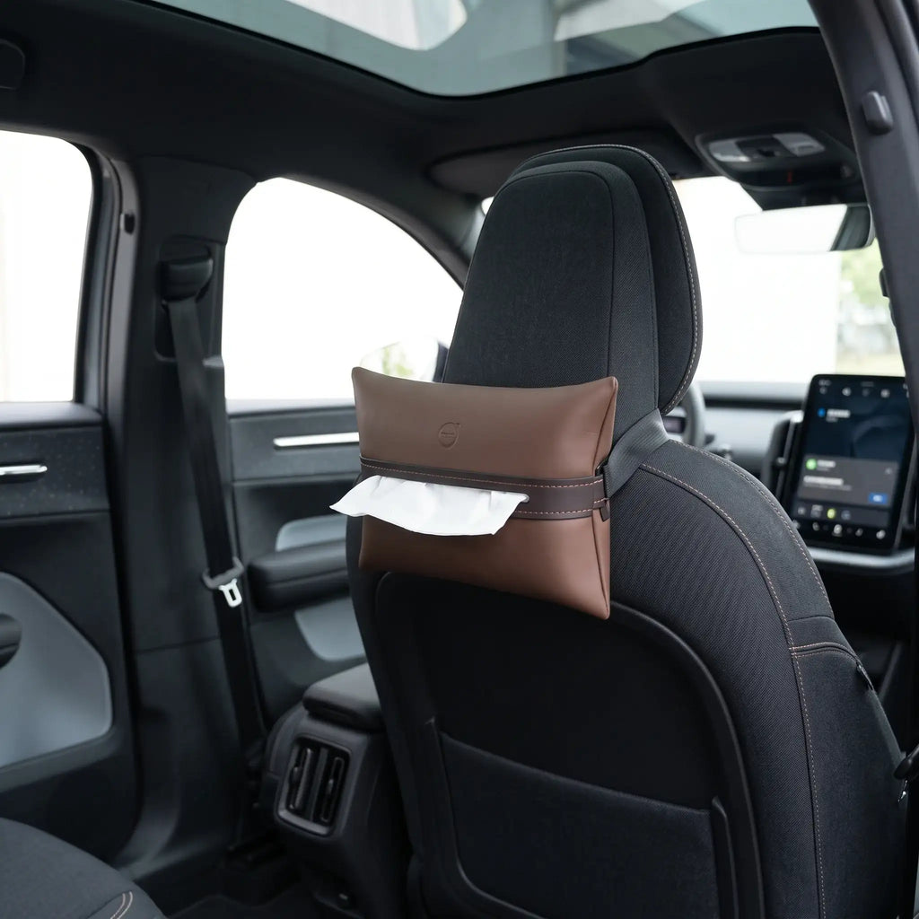 Volvo EX30 Nappa Leather Car Tissue Box Holder -Neat Interior, No Space Occupation | carblaze 1
