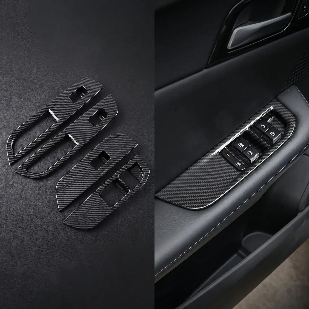 Window Control Switch Lift Panel Cover Trim Full Kit Carbon Fiber for MG4 | carblaze 1