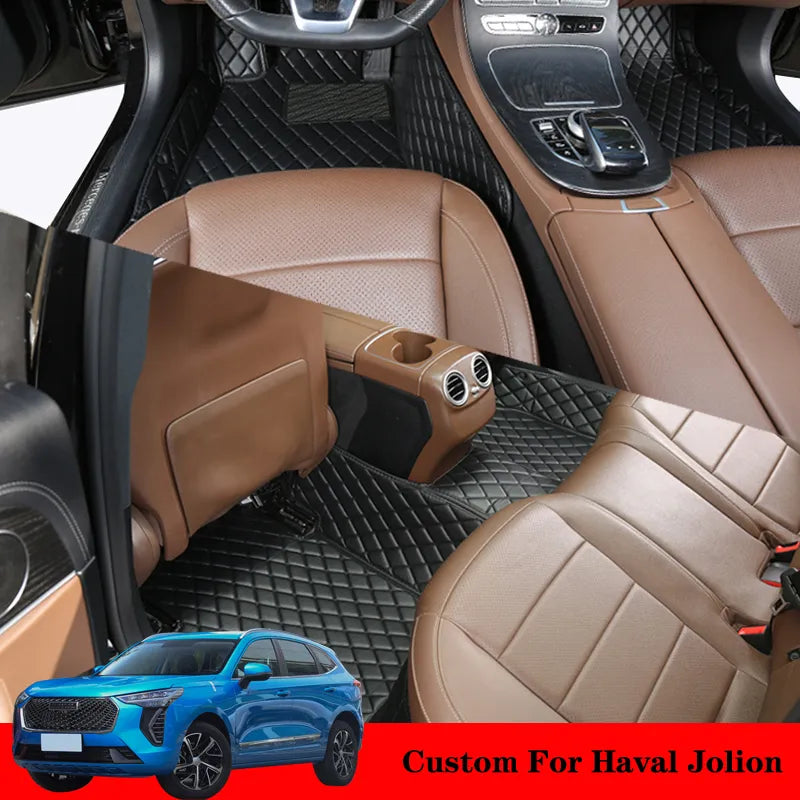 Custom Fit Car Floor Mats for Haval Jolion 2021 2022 2023 -Leather Carpet Foot Pads Auto Accessories