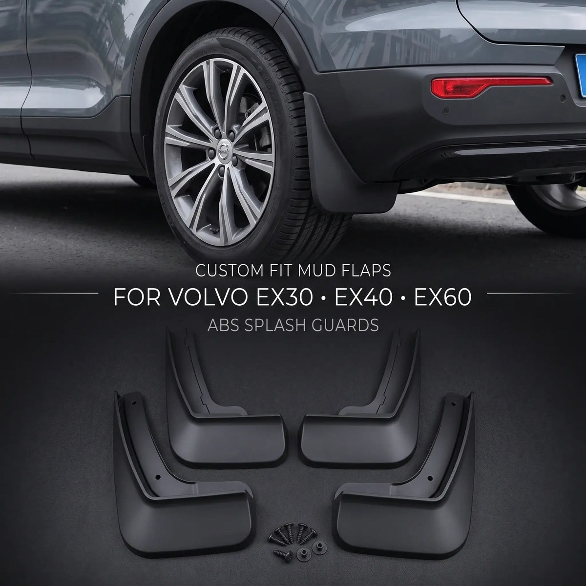 Custom Mud Flaps for Volvo EX30 EX40 EX60 | ABS Splash Guards | carblaze 1