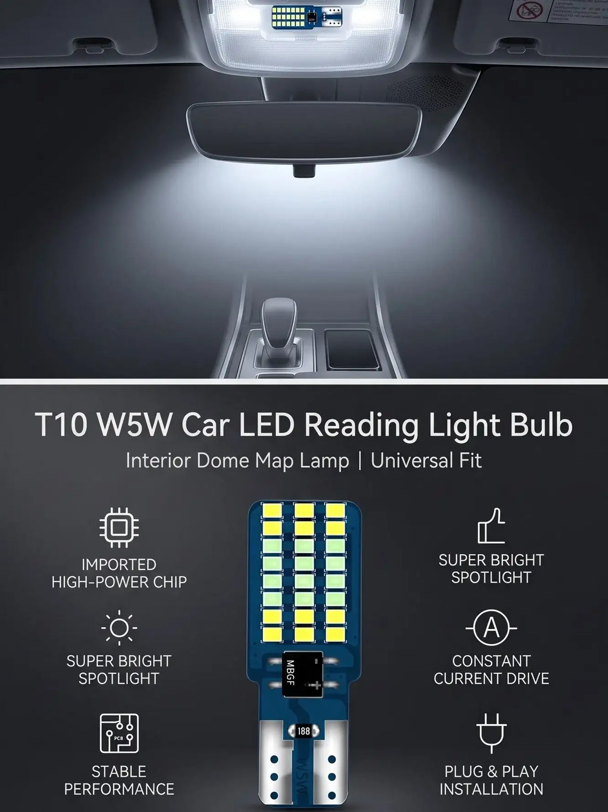 T10 W5W Car LED Reading Light Bulb Interior Dome Map Lamp Universal | carblaze 1