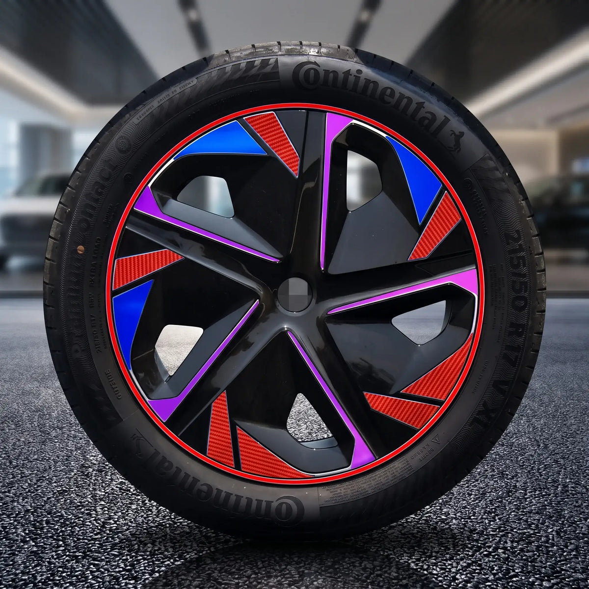 Universal Wheel Hub Rim Center Cap Decals Stickers Reflective Trim | carblaze 1