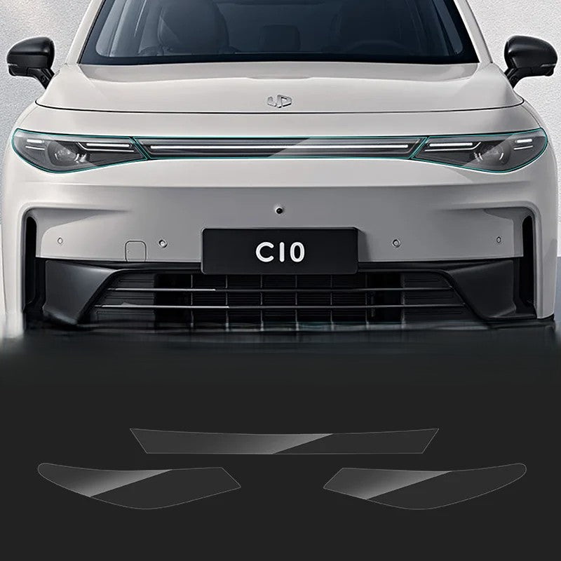 Leapmotor C10 TPU Headlight & Taillight Protective Film 鈥?Clear Anti-Scratch Cover 2024-2025