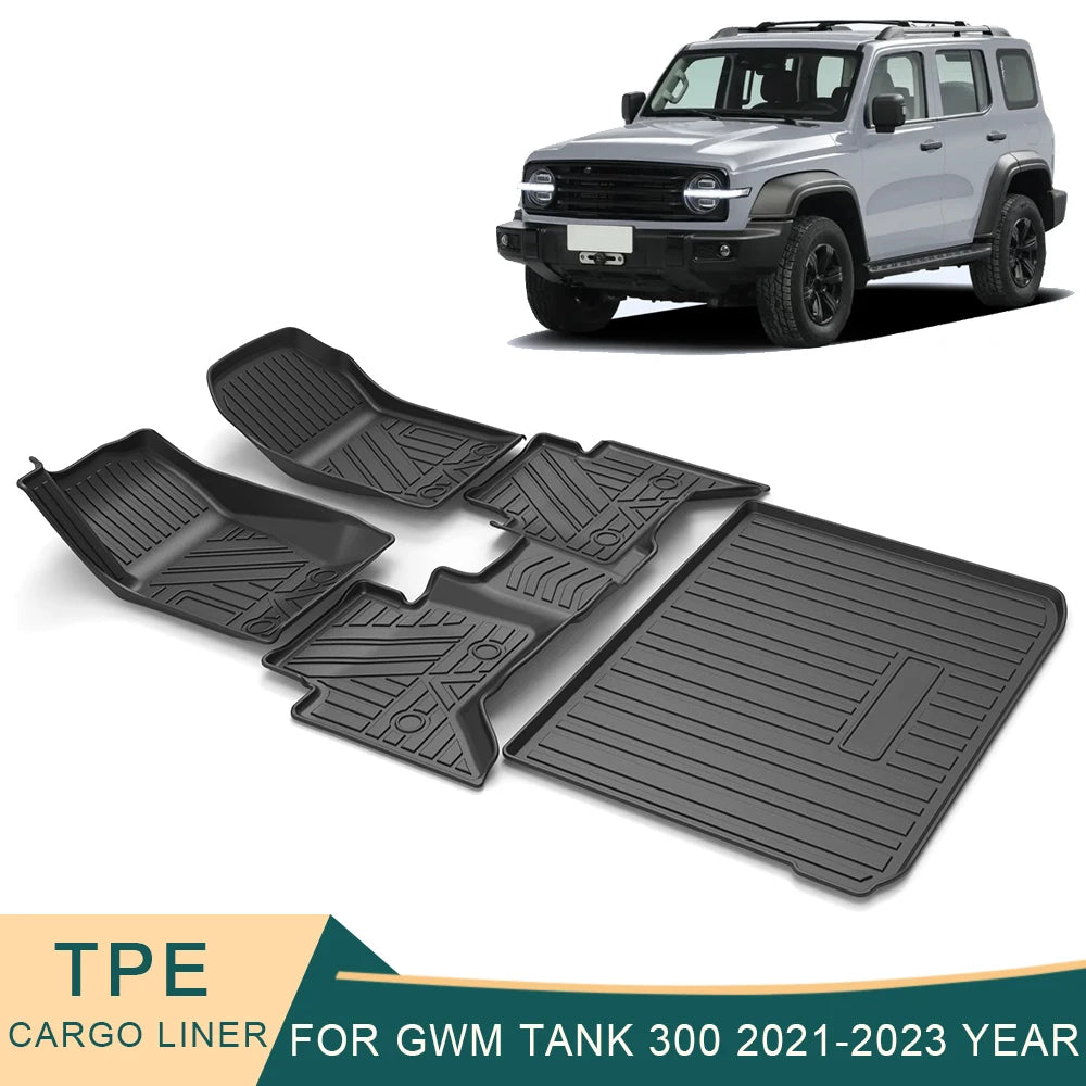 GWM TANK 300 2021 2022 2023 Custom TPE Floor Mats | All-Weather Waterproof Tray Mat Interior Accessories