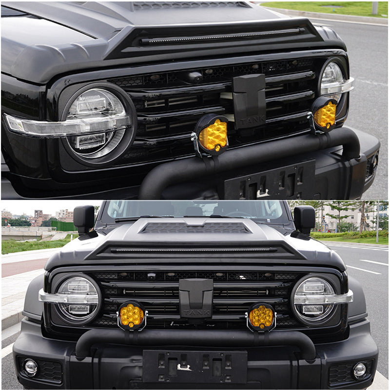Black ABS Car Front Rear Logo Badge Emblem Sticker Compatible for Great Wall GWM WEY TANK 300 2019-2022