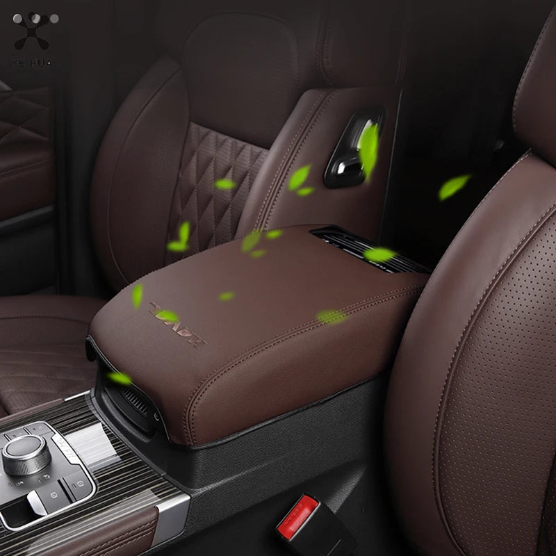 Great Wall Haval H9 2015-2022 PU Leather Armrest Cover Center Console Lid Pad Ergonomic Elbow Support