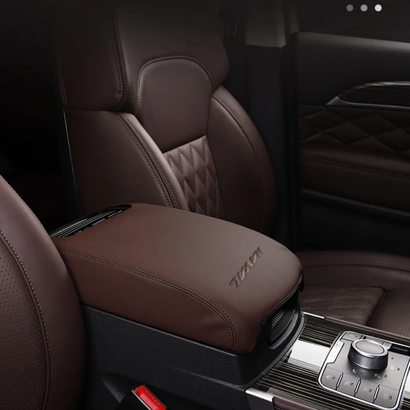 Great Wall Haval H9 2015-2022 PU Leather Armrest Cover Center Console Lid Pad Ergonomic Elbow Support