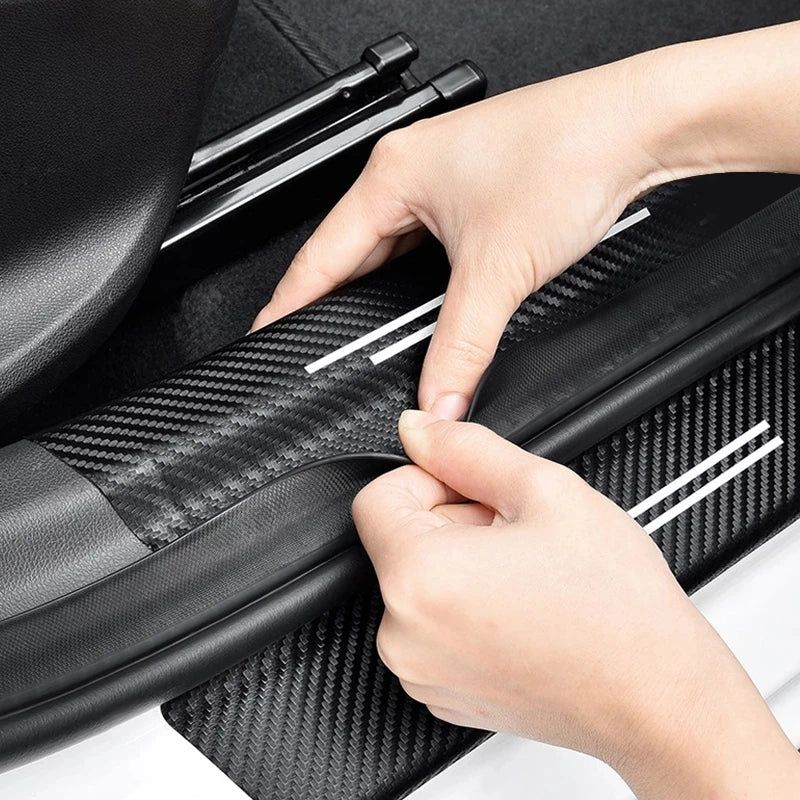HAVAL H6 GT 2022 2023 Auto Tailgate Guard Door Sill Pedal Carbon Fiber Texture Leather PU Protection Sticker
