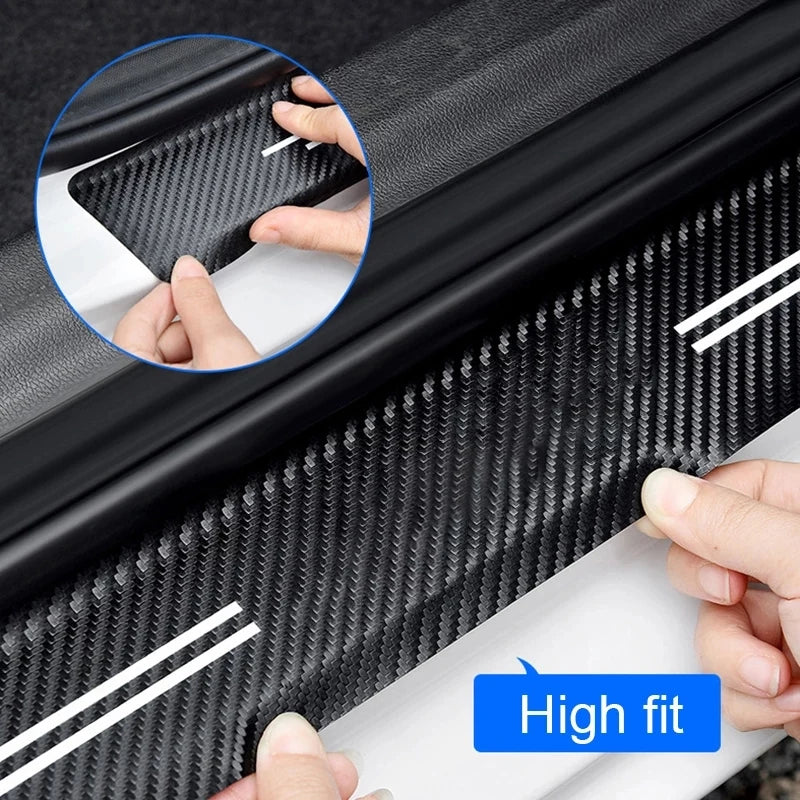 HAVAL H6 GT 2022 2023 Auto Tailgate Guard Door Sill Pedal Carbon Fiber Texture Leather PU Protection Sticker