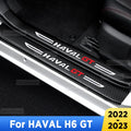 HAVAL H6 GT 2022 2023 Auto Tailgate Guard Door Sill Pedal Carbon Fiber Texture Leather PU Protection Sticker